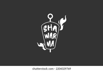 Vintage line shawarma kebab doner logo. Suitable for restaurants and business. Doner kebab logo template. Vector illustration.