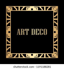 Vintage linear border. Geometric art deco style frame. Vector illustration.