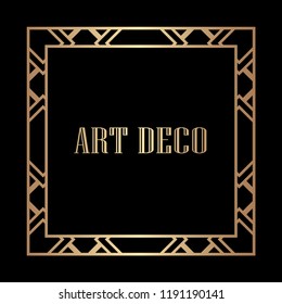 Vintage linear border. Geometric art deco style frame. Vector illustration.