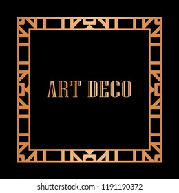 Vintage linear border. Geometric art deco style frame. Vector illustration.