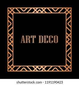 Vintage linear border. Geometric art deco style frame. Vector illustration.
