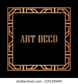 Vintage linear border. Geometric art deco style frame. Vector illustration.