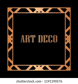 Vintage linear border. Geometric art deco style frame. Vector illustration.