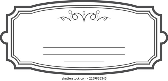 Vintage linear frame. Simple decorative ornate border