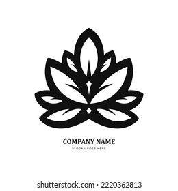 Vintage linear lotus logo design inspiration