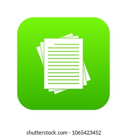 Vintage lined papers icon digital green for any design isolated on white vector illustration