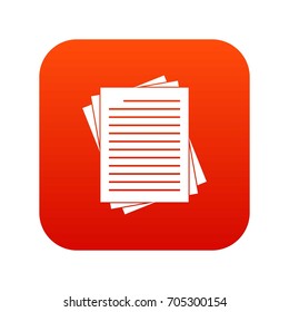 Vintage lined papers icon digital red for any design isolated on white vector illustration