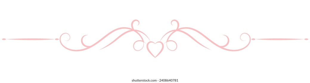 Vintage lines about love, pink and heart-shaped lines for decorating Valentine's Day cards.