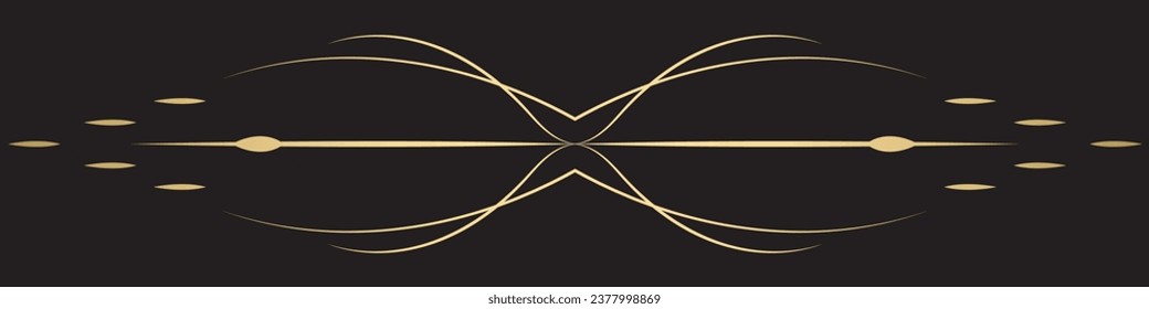vintage lines decorative elements Golden flower border collection