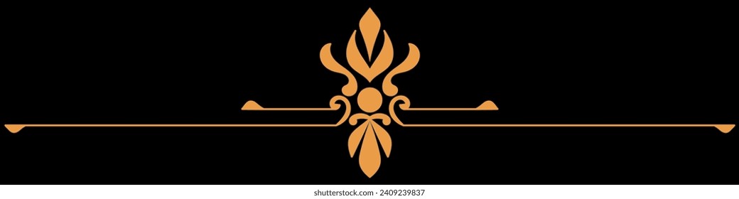 vintage lines decorative elements Golden flower border collection