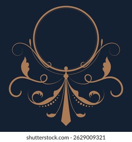 Vintage-Linien, leerer Kreis, goldene Linien für das Branding