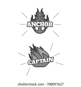 Vintage lines insignia set. Vector hipster printing