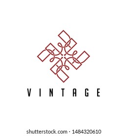 Vintage lines that form parallel geometries.
