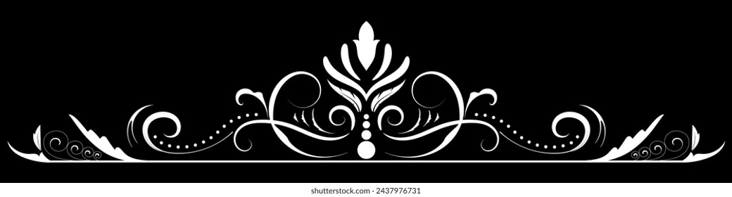 Vintage lines of white quilling flowers for decorating cards. Vector illustration