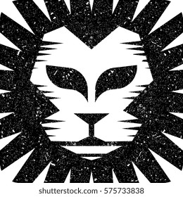 Vintage lion head background in grungy style
