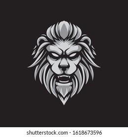 Vintage Lion Head Logo, Vector Template