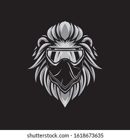 Vintage Lion Head Logo, Vector Template