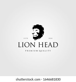 vintage lion head logo vector illustration design