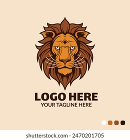 Vintage lion logo detailed illustration. Prefect for branding and identity.