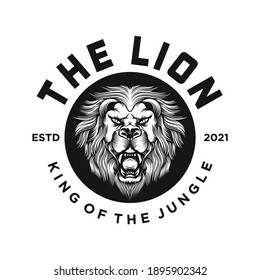 Vintage lion logo Premium Vector
