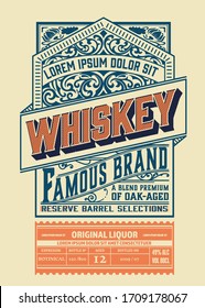 Vintage Liquor Label. Vector Layered