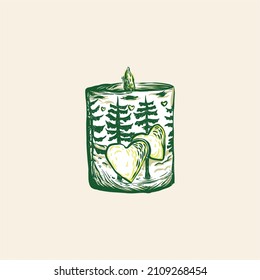 vintage little love candle vector