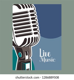 vintage live music poster design for bar and club - Vector