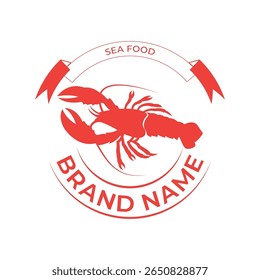 Um logotipo de lagosta vintage com uma lagosta clássica desenhada à mão com detalhes intrincados em linhas em negrito 