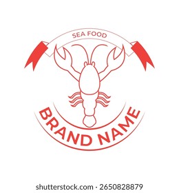 Um logotipo de lagosta vintage com uma lagosta clássica desenhada à mão com detalhes intrincados em linhas em negrito 