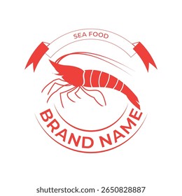 Um logotipo de lagosta vintage com uma lagosta clássica desenhada à mão com detalhes intrincados em linhas em negrito 