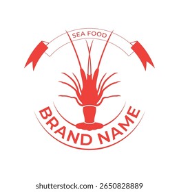 Um logotipo de lagosta vintage com uma lagosta clássica desenhada à mão com detalhes intrincados em linhas em negrito 