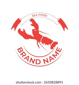 Um logotipo de lagosta vintage com uma lagosta clássica desenhada à mão com detalhes intrincados em linhas em negrito 