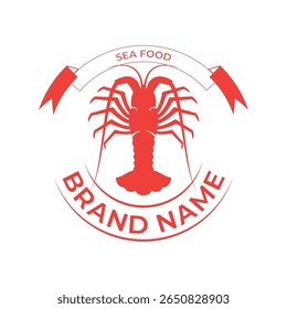 Um logotipo de lagosta vintage com uma lagosta clássica desenhada à mão com detalhes intrincados em linhas em negrito 