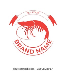A vintage lobster logo featuring a classic hand-drawn lobster with intricate details in bold lines 
