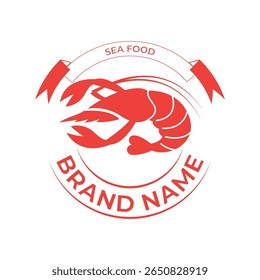 Um logotipo de lagosta vintage com uma lagosta clássica desenhada à mão com detalhes intrincados em linhas em negrito 