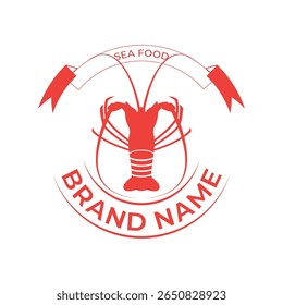 Um logotipo de lagosta vintage com uma lagosta clássica desenhada à mão com detalhes intrincados em linhas em negrito 