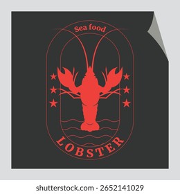 Um logotipo de lagosta vintage com uma lagosta desenhada à mão clássica 