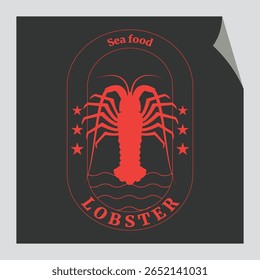 Um logotipo de lagosta vintage com uma lagosta desenhada à mão clássica 