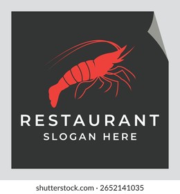 Um logotipo de lagosta vintage com uma lagosta desenhada à mão clássica 
