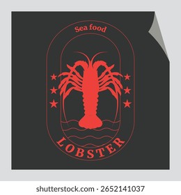 Um logotipo de lagosta vintage com uma lagosta desenhada à mão clássica 