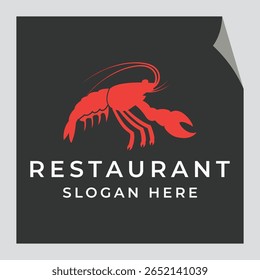 Um logotipo de lagosta vintage com uma lagosta desenhada à mão clássica 