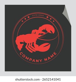 Um logotipo de lagosta vintage com uma lagosta desenhada à mão clássica 
