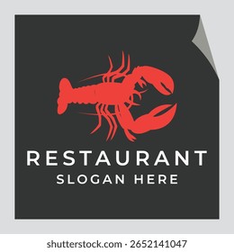 Um logotipo de lagosta vintage com uma lagosta desenhada à mão clássica 
