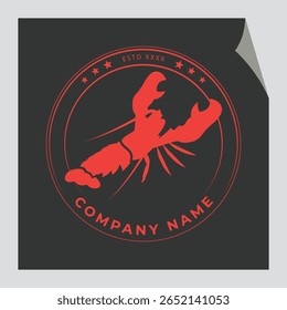 Um logotipo de lagosta vintage com uma lagosta desenhada à mão clássica 