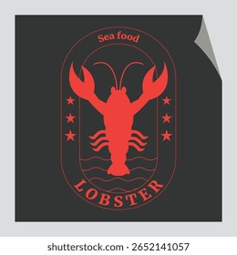 Um logotipo de lagosta vintage com uma lagosta desenhada à mão clássica 
