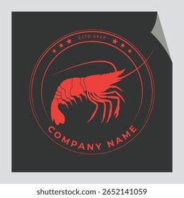 Um logotipo de lagosta vintage com uma lagosta desenhada à mão clássica 