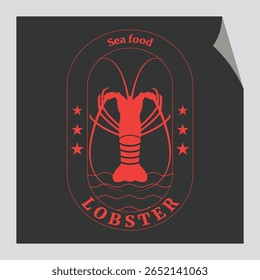 Um logotipo de lagosta vintage com uma lagosta desenhada à mão clássica 
