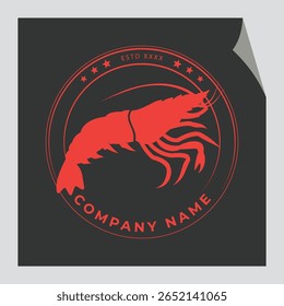 Um logotipo de lagosta vintage com uma lagosta desenhada à mão clássica 
