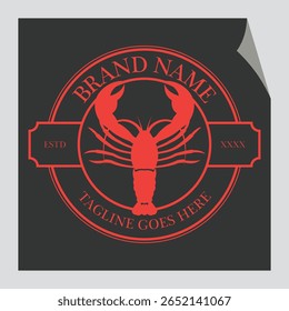 Um logotipo de lagosta vintage com uma lagosta desenhada à mão clássica 