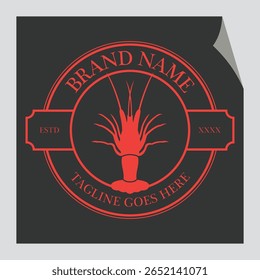 Um logotipo de lagosta vintage com uma lagosta desenhada à mão clássica 